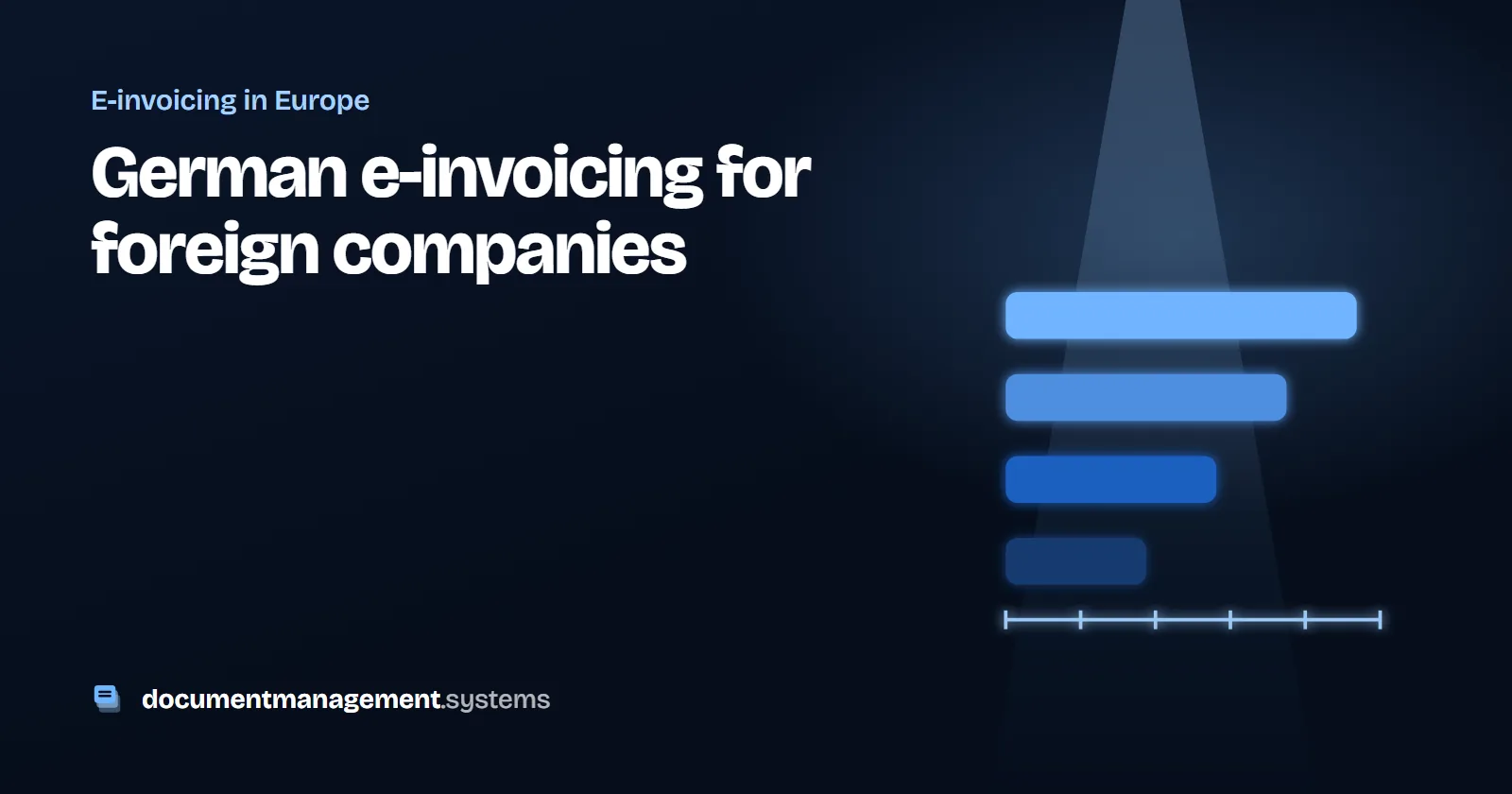 Illustration: staggered deadline bars on a timeline for Germany's e-invoicing phases